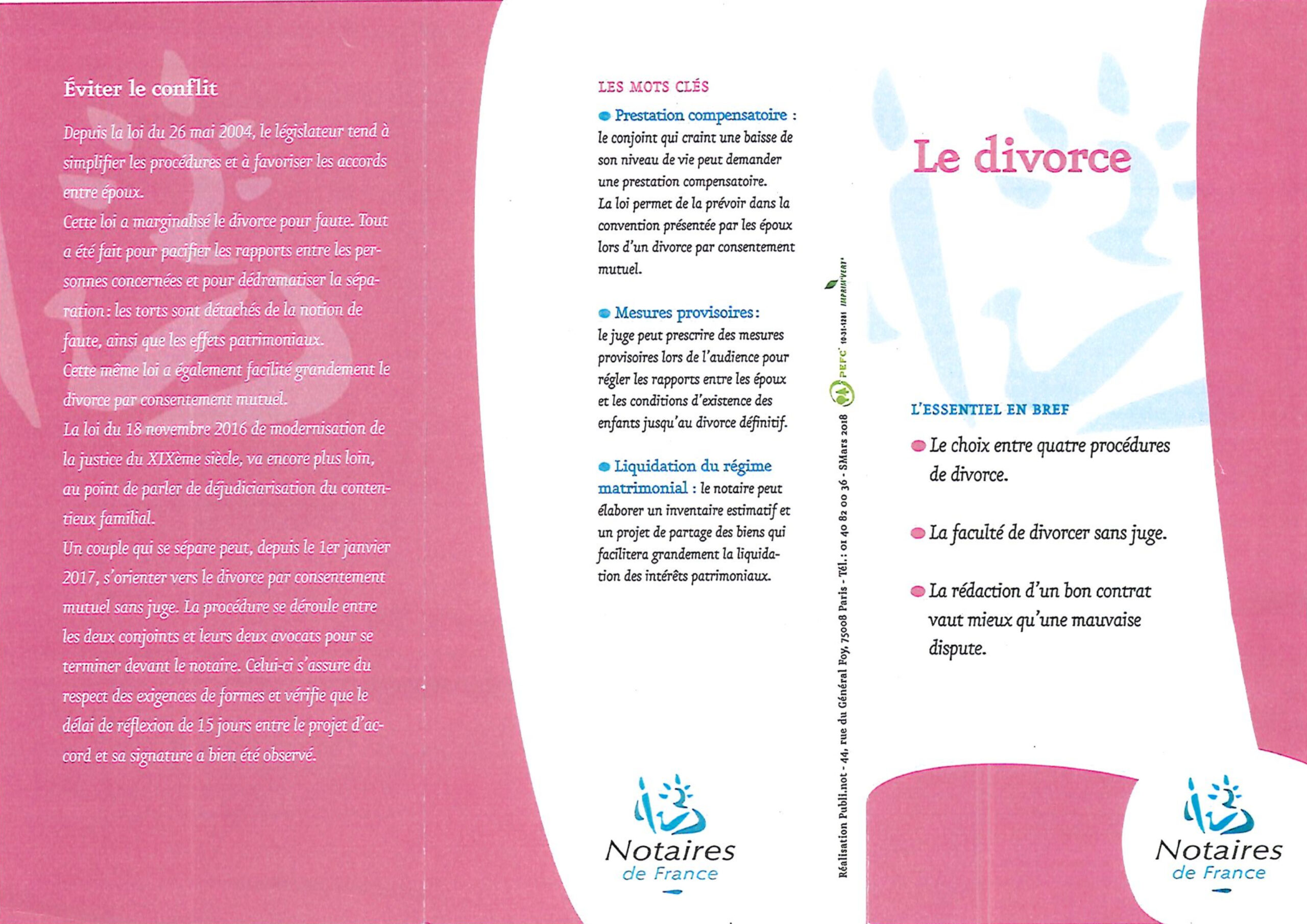 Article sur le divorce par les Notaires p 1